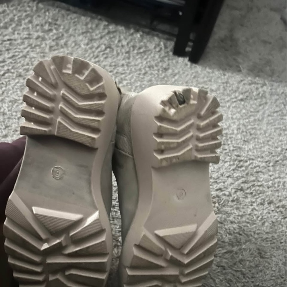 Beige Chunky Sole Sneakers
